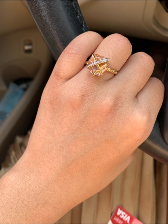 David Yurman Jewelry - David Yurman Cable Wrap Morganite Diamond Ring , Rosegold sz6